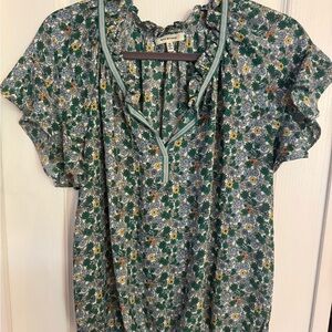Floral Green Blouse